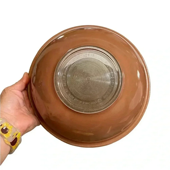 PYREX Corning NY USA 325 2.5L and 323 1.5L Set of 2 Nesting Mixing Brown Bowls - Picture 4 of 16